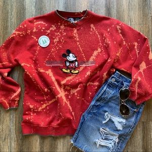 Custom bleached Mickey Mouse pullover sweatshirt